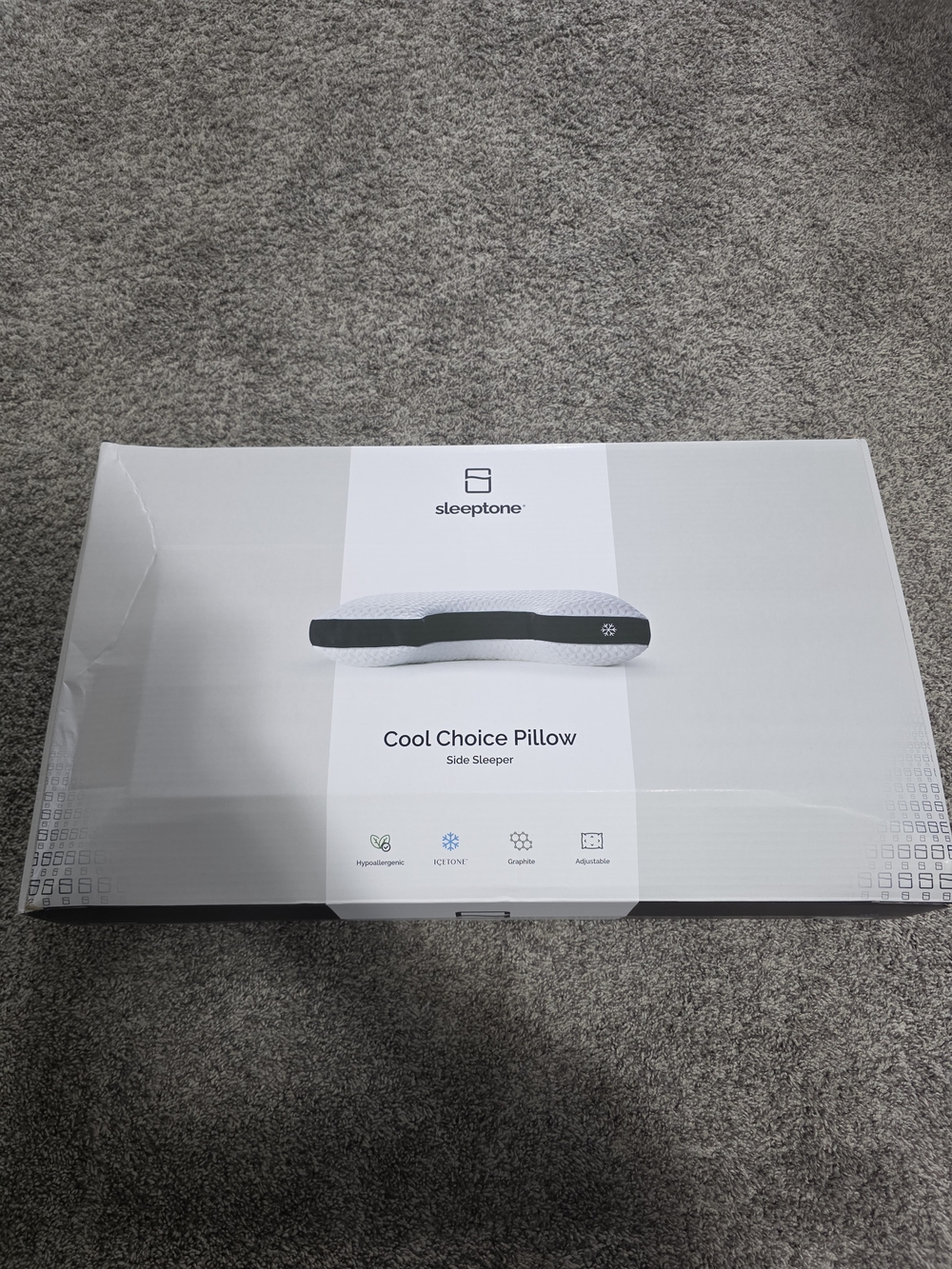 Cool Choice Pillow - Gray/White Side Sleeper